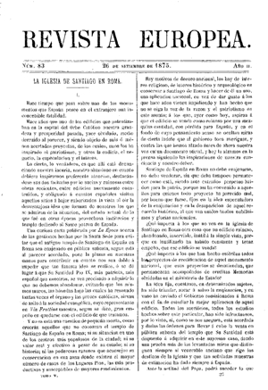 Antonio Bravo y Tudela, La iglesia de Santiago en Roma, 1875