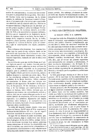 Teódulo Ribot, La psicología científica en Inglaterra, 1875