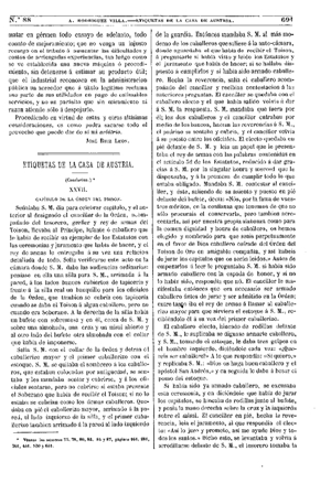 Antonio Rodr&iacute;guez Villa, Etiquetas de la Casa de Austria, 1875