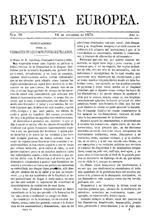 Francisco Jos&eacute; Orellana, Observaciones sobre la formaci&oacute;n de los diminutivos castellanos, 1875