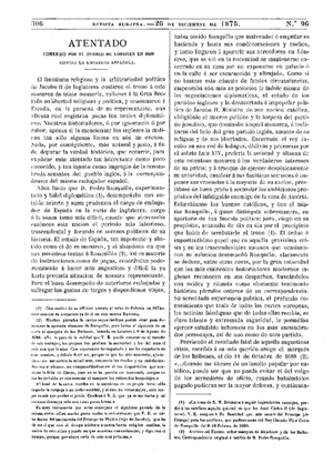 Antonio Rodríguez Villa, Atentado..., 1875