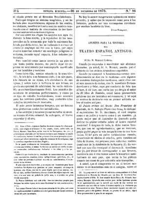 Ferm&iacute;n Herr&aacute;n, Apuntes para la Historia del Teatro espa&ntilde;ol antiguo, 1875